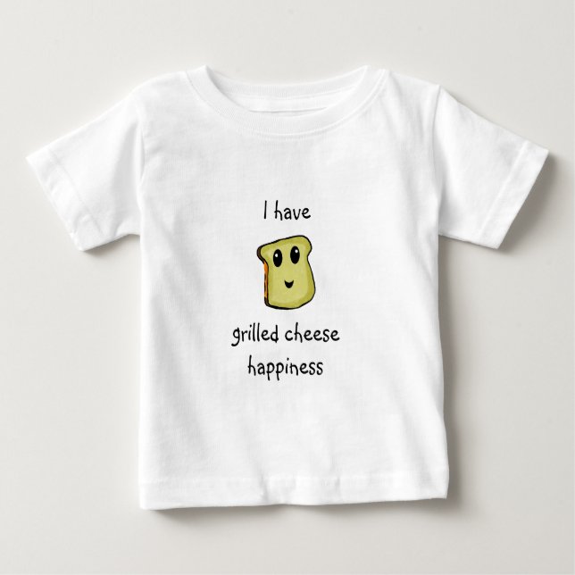 Camiseta De Bebé grilledcheesehappiness, tengo, queso asado a la (Anverso)