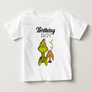 Camiseta De Bebé Grinch Chalkboard Birthday Boy
