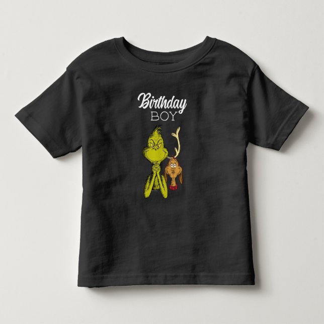Camiseta De Bebé Grinch Chalkboard Birthday Boy (Anverso)