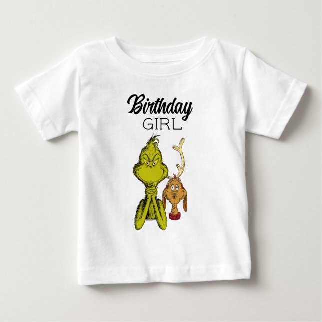 Camiseta De Bebé Grinch Chalkboard Birthday Chica (Anverso)