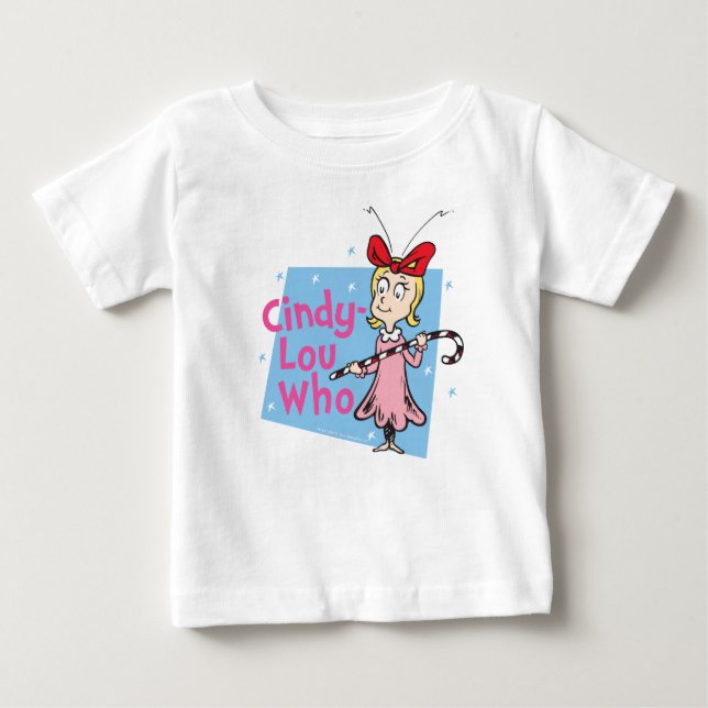 Camiseta De Bebé Grinch | Cindy-Lou Who - Candy Cane (Anverso)