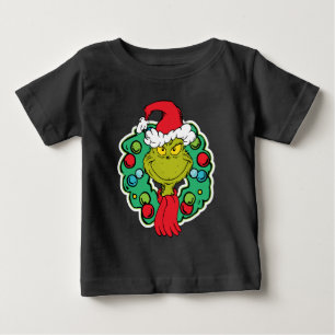 Camiseta De Bebé Grinch   Corona de Navidad