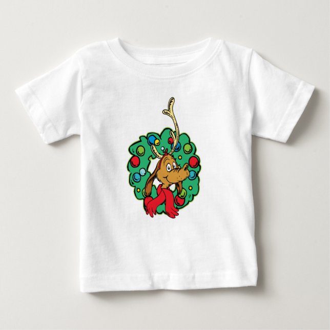 Camiseta De Bebé Grinch | Corona de Navidad Max (Anverso)