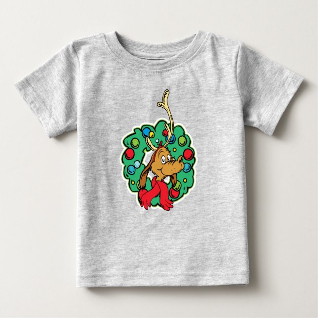 Camiseta De Bebé Grinch | Corona de Navidad Max (Anverso)