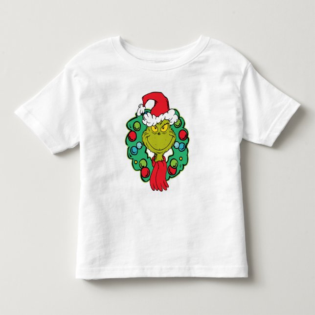 Camiseta De Bebé Grinch | Corona Navideña (Anverso)