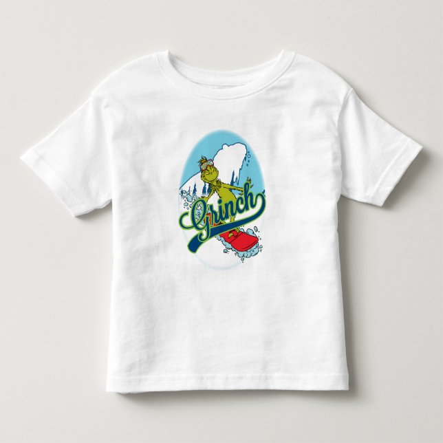 Camiseta De Bebé Grinch en snowboard (Anverso)