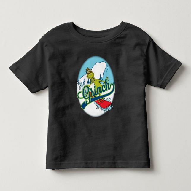 Camiseta De Bebé Grinch en Snowboarding (Anverso)