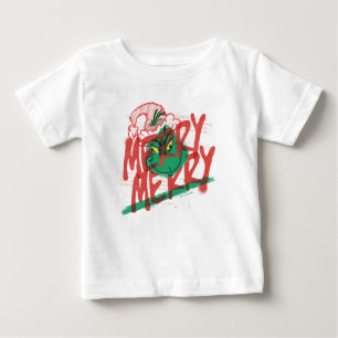 Camiseta De Bebé Grinch Gráfica Merry Merry Grunge