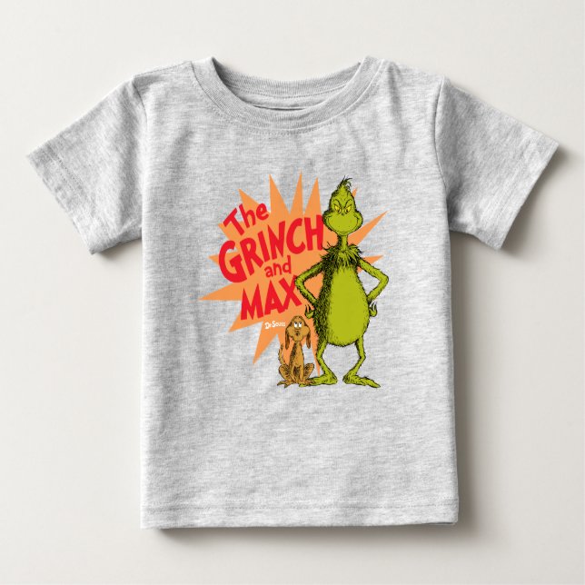 Camiseta De Bebé Grinch | Grinch & Max Starburst (Anverso)