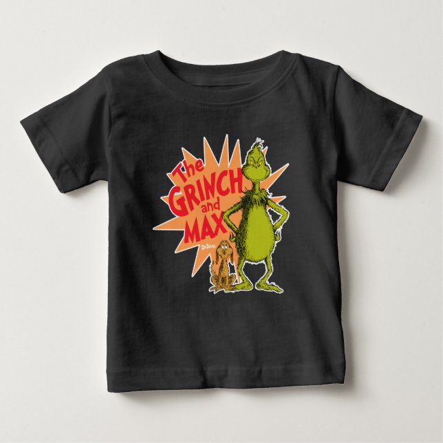Camiseta De Bebé Grinch | Grinch y Max Starburst (Anverso)