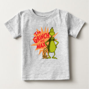 Camiseta De Bebé Grinch   Grinch y Max Starburst