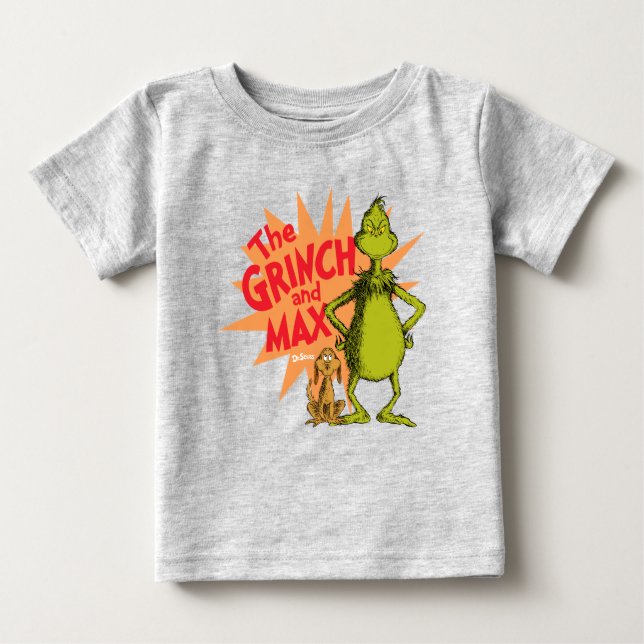 Camiseta De Bebé Grinch | Grinch y Max Starburst (Anverso)