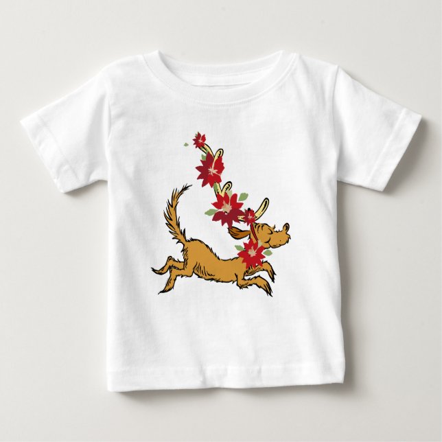 Camiseta De Bebé Grinch | Máx Navidades Pointsettia (Anverso)