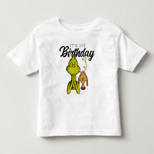 Camiseta De Bebé Grinch Pizarra Es Mi Cumpleaños