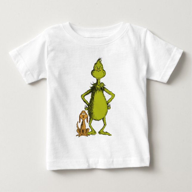 Camiseta De Bebé Grinch | Postura de Max y Grinch (Anverso)
