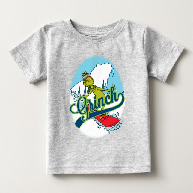 Camiseta De Bebé Grinch Snowboarding (Anverso)