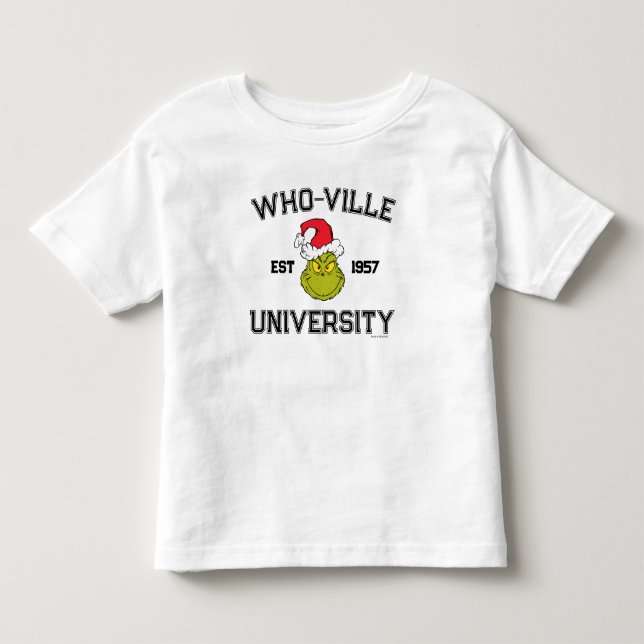 Camiseta De Bebé Grinch | Universidad de Who-ville Est 1957 (Anverso)
