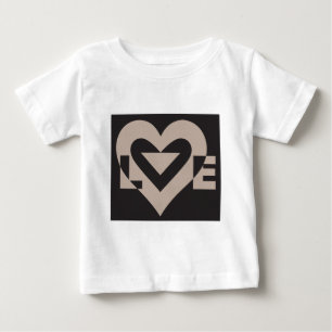 Camiseta De Bebé Gris de amor sobre negro
