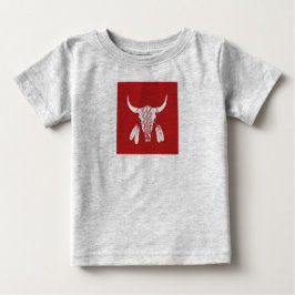Camiseta de bebé gris de Búfalo Fantasma Roja