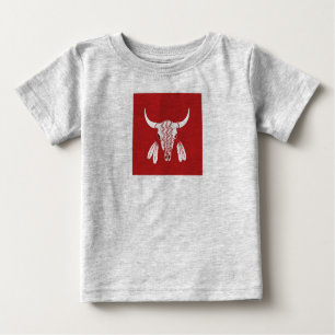 Camiseta de bebé gris de Búfalo Fantasma Roja