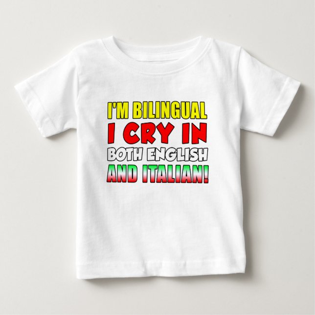 Camiseta De Bebé Grito Bilingüe En Italiano (Anverso)