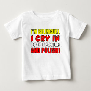 Camiseta De Bebé Grito Bilingüe En Polaco
