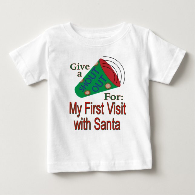 Camiseta De Bebé Grito por mi primera visita a Santa (Anverso)