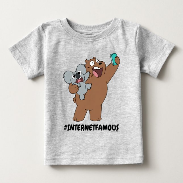 Camiseta De Bebé Grizz & Nom Nom - #InternetFamous (Anverso)
