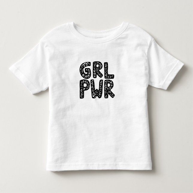 Camiseta De Bebé GRL PWR Chica Power Typography Art (Anverso)