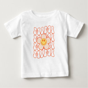 Camiseta De Bebé Groovy Mimi Happy Face Smile Cute Daisy Flower Gra
