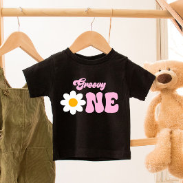 Camiseta De Bebé Groovy ONE Daisy primer cumpleaños