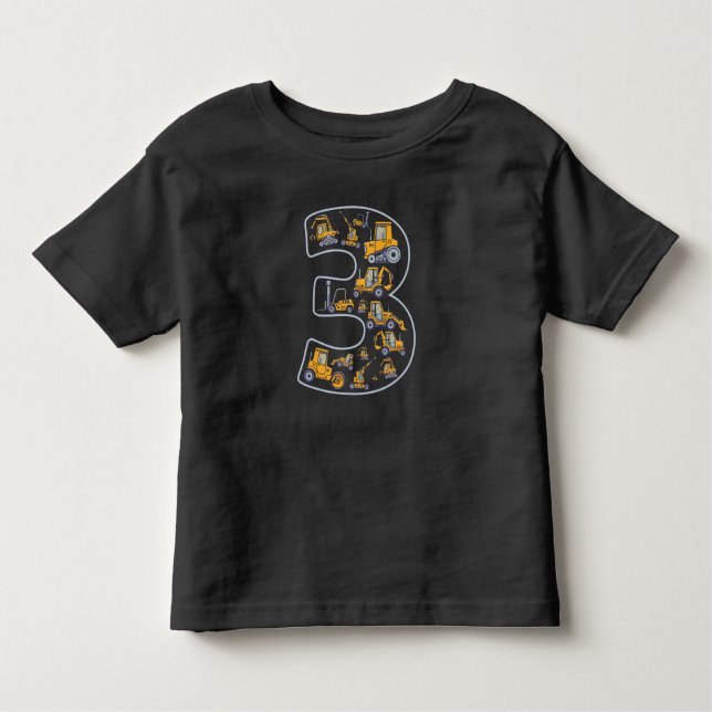 Camiseta De Bebé grúa de construcción de 3 años (Anverso)