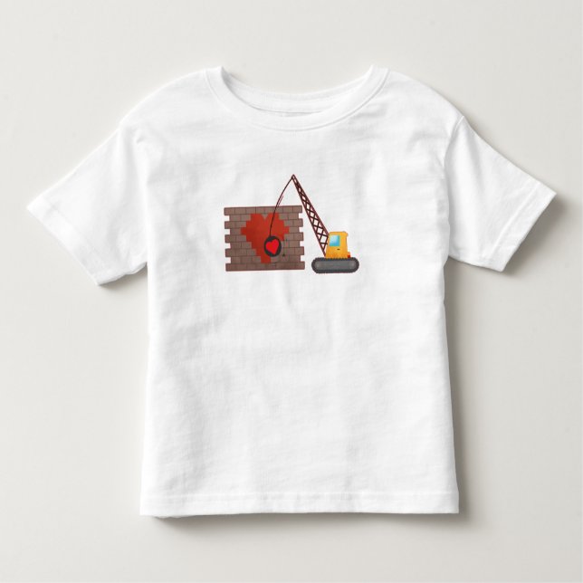 Camiseta De Bebé Grúa de destrucción de construcción de San Valentí (Anverso)