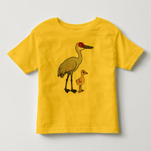 Camiseta De Bebé Grúa de Sandhill con el polluelo