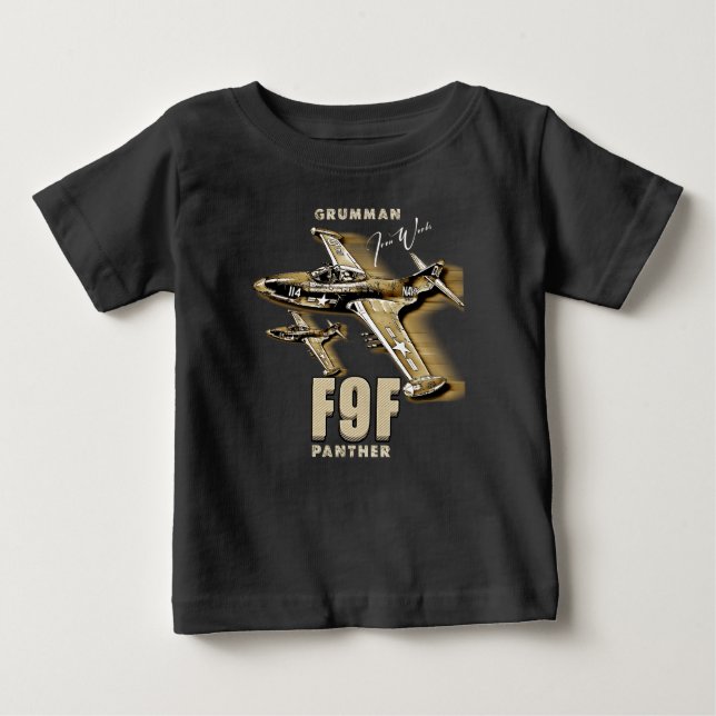 Camiseta De Bebé Grumman F9F Panther Carrier Fighter (Anverso)