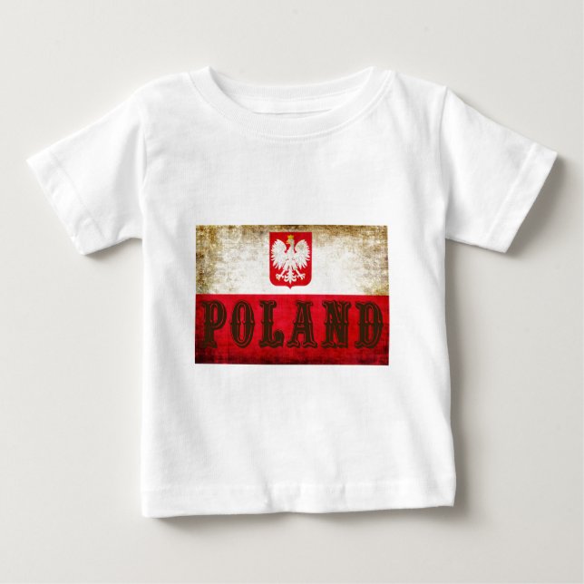 Camiseta De Bebé Grunge de la bandera de Polonia (Anverso)