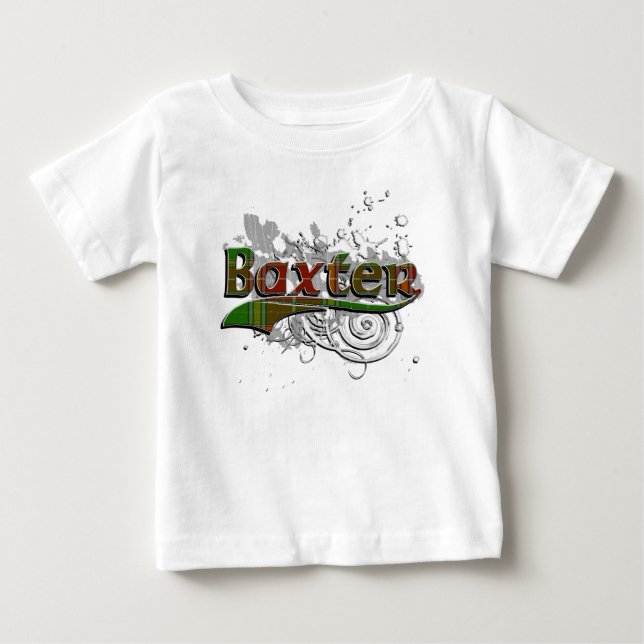 Camiseta De Bebé Grunge del tartán de Baxter (Anverso)