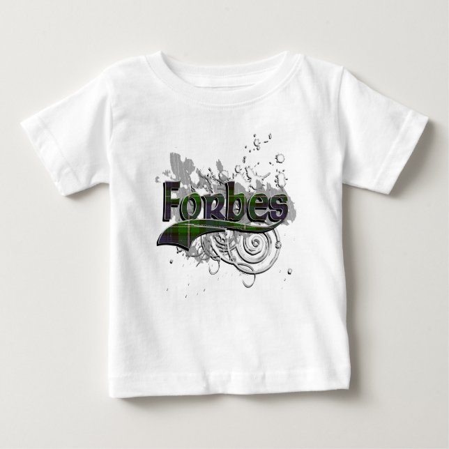 Camiseta De Bebé Grunge del tartán de Forbes (Anverso)