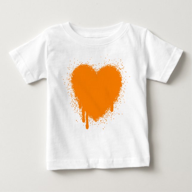 Camiseta De Bebé Grunge Heart - Naranja (Anverso)