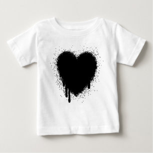 Camiseta De Bebé Grunge Heart - Negro