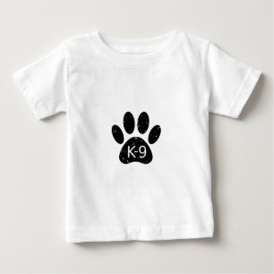 Camiseta De Bebé Grunge Perro angustiado Paw K-9