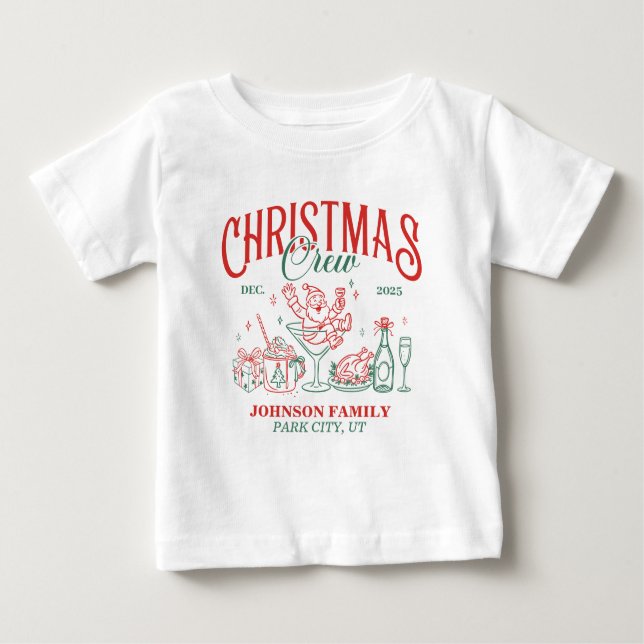 Camiseta De Bebé Grupo de familia coincidente de equipos de Navidad (Anverso)