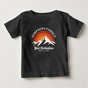 Camiseta De Bebé Grupo de vacaciones Retro Sunset Personalizado Fam