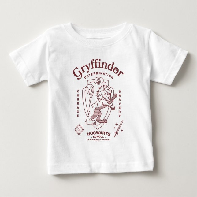Camiseta De Bebé GRYFFINDOR™ Determinación Coraje Valentía Escudo (Anverso)