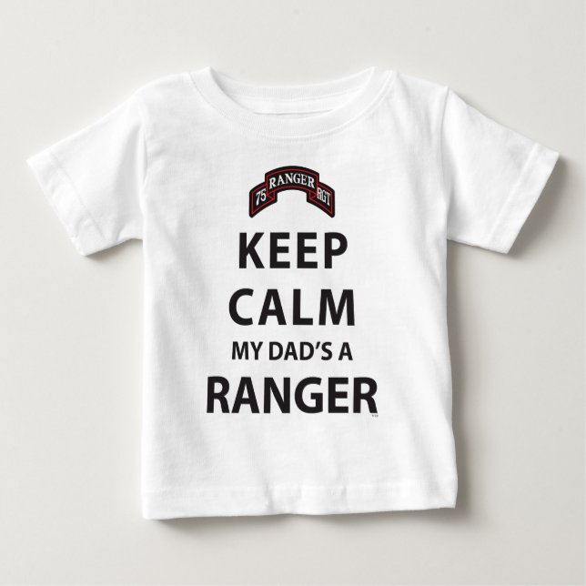 CAMISETA DE BEBÉ GUARDE LA CALMA QUE MI PAPÁ ES GUARDABOSQUES (Anverso)