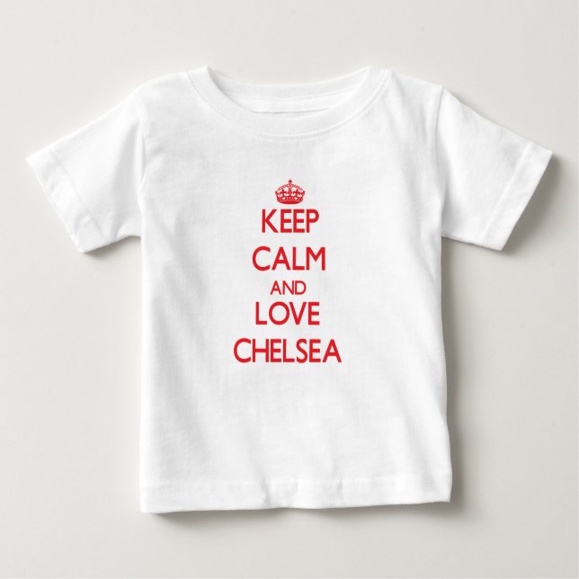 Camiseta De Bebé Guarde la calma y ame a Chelsea (Anverso)