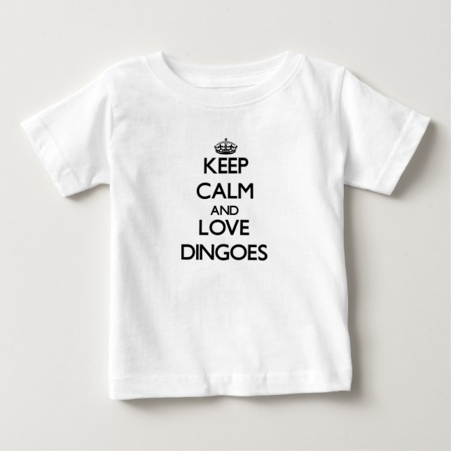 Camiseta De Bebé Guarde la calma y ame Dingoes (Anverso)