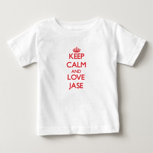 Camiseta De Bebé Guarde la calma y ame Jase (Anverso)