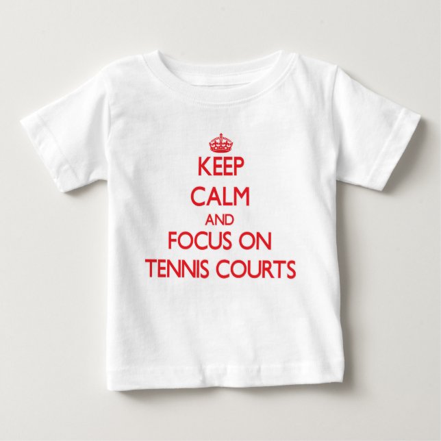 Camiseta De Bebé Guarde la calma y el foco en campos de tenis (Anverso)