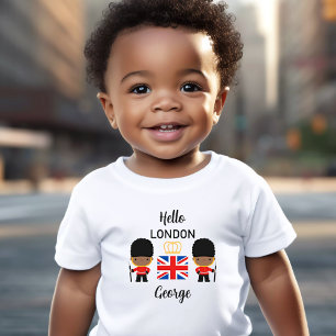 Camiseta De Bebé Guardias de Londres nombre piel oscura niño camise